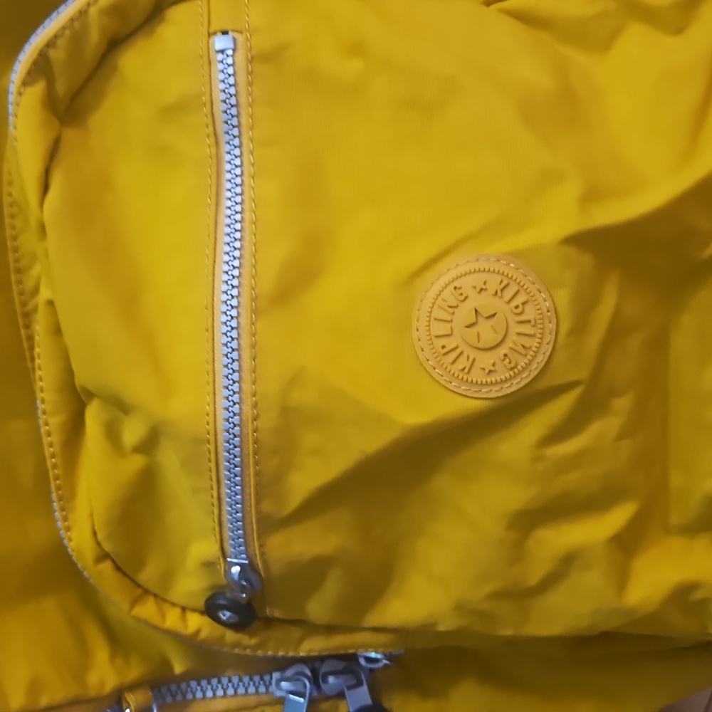 Kipling Mustard Backpack With Charm - image 2